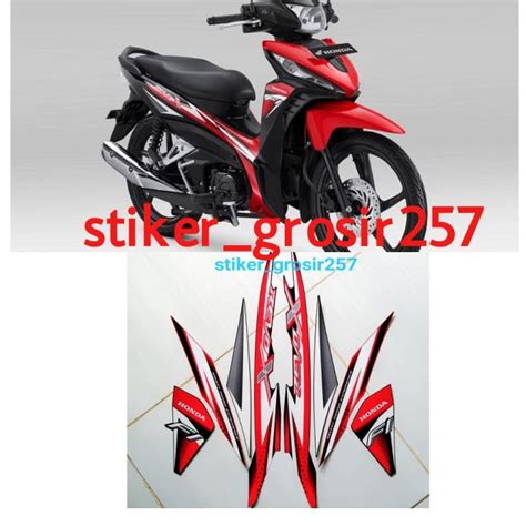 Stiker Striping Lis Body Honda Revo X Tahun Hitam Merah