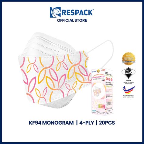 RESPACK KF94 Face Mask Monogram 4 Ply 20Pcs Earloop Shopee Malaysia