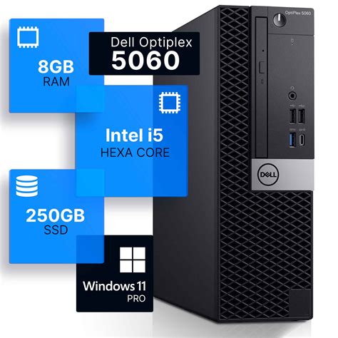 Dell Optiplex 5060 Desktop Computer Hexa Core Intel I5 3 2 8gb Ddr4 Ram 250gb Ssd Solid