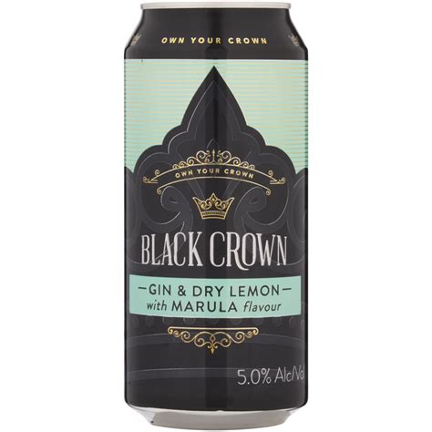 Black Crown Gin And Dry Lemon With Marula Spirit Cooler Can 440ml