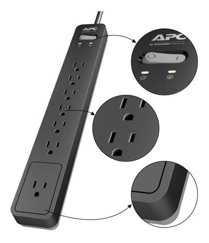 Multitoma Apc Pe Supresora De Picos Tomas Cable M Mercadolibre