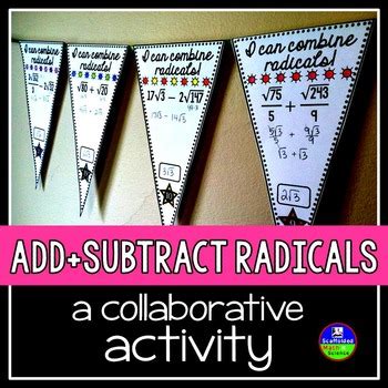 Adding And Subtracting Radicals Math Pennant Activity Tpt