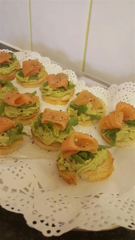 Avocado Mousse With Smoked Salmon Canapes