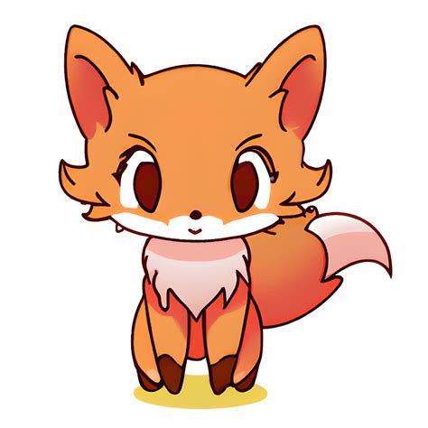 Kawaii Red Fox Afbeelding Voor Het Hele Lichaam · Creative Fabrica