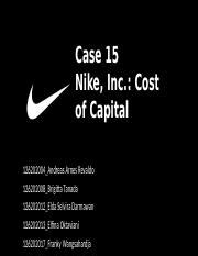 Case 15 Nike Inc Cost Of Capital 1 Pptx Case 15 Nike Inc Cost