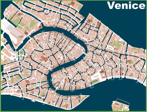 Venice Street Map Great Street Map Of Venice Italy Printable - Venice Street Map Printable ...