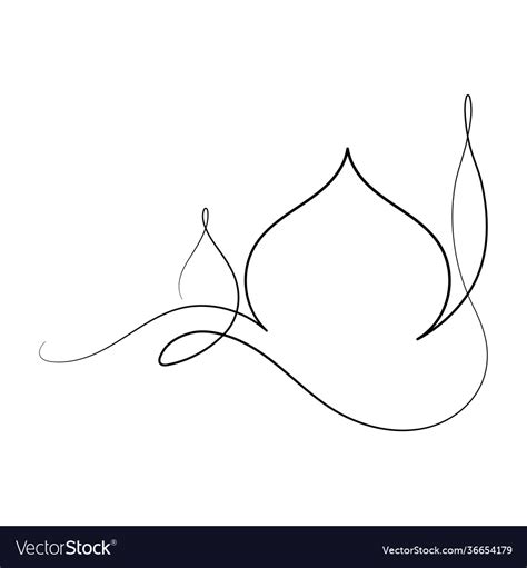 Islamic Mosque Line Art Drawing Royalty Free Vector Image