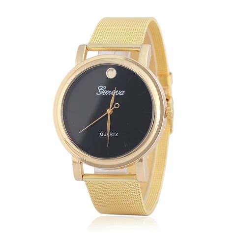 New Casual Geneva Quartz Watches Ladies Gold Stainless Steel Womens Watches Women Famous Brand