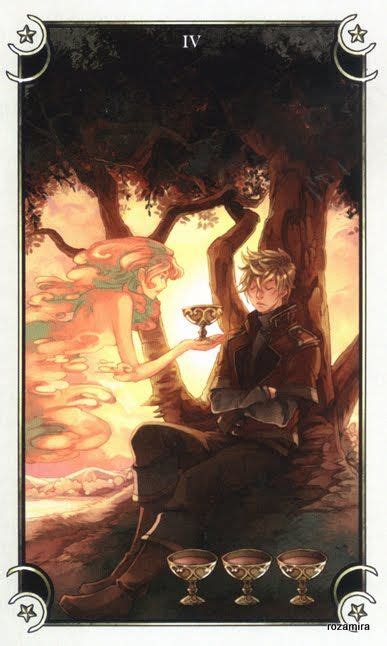 Four Of Cups Tarot Cards Art Tarot Art All Tarot Cards