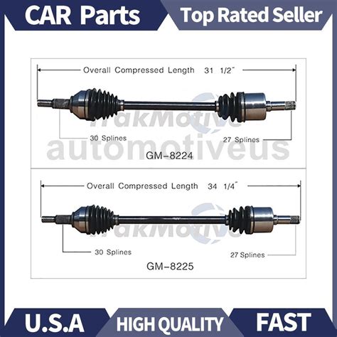 TrakMotive 2X Rear Left Right CV Axle Shaft Joint For Saturn Sky 2010