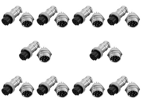 10 Pc Pro3D GX16 8 Pin Circular Aviation Socket Plug Male And Female