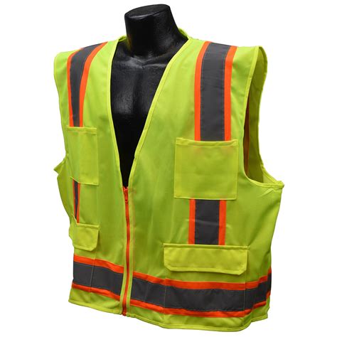 Full Source Us2ln16 Type R Class 2 Solid Surveyor Safety Vest Yellow Lime