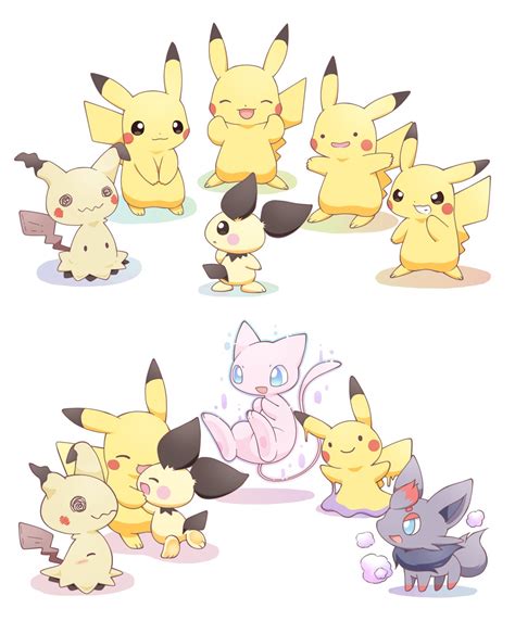 Pikachu Mimikyu Pichu Mew Ditto And 4 More Pokemon Drawn By