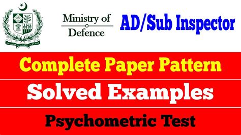 How To Pass Psychometric Test Mod Ad Subinspector Traffic Analyst