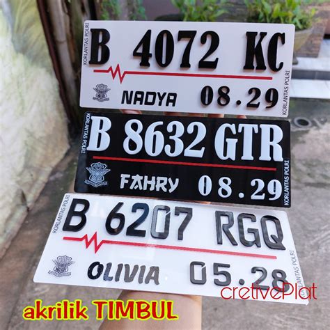 Jual Plat Nomor Motor Baut Tanam Custom Akrilik Timbul Plat Nomer Motor