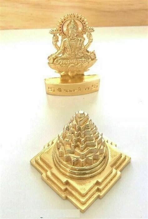 VASTU Laxmi Lakshmi Statue Rare 3D METAL MERU SRI SHRI SHREE YANTRA