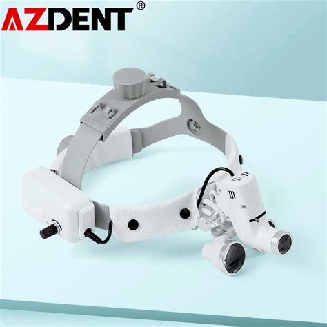 Azdent Dental Cir Rgico LED Farol Headband Lupas Binoculares Ponto De