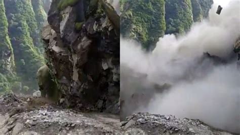 Massive Landslide In Pithoragarh Blocks Road 40 People Stuck Video India Today