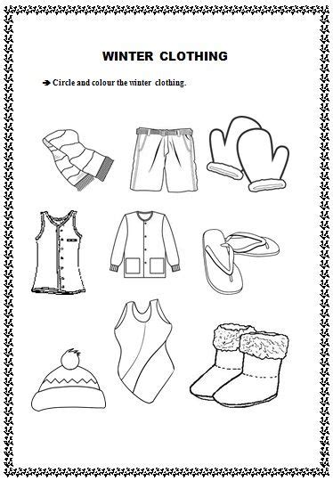 The Winter Clothing Worksheet