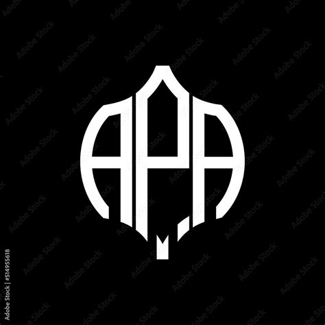 APA letter logo. APA best black background vector image. APA Monogram ...