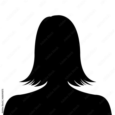 Female Silhouette Avatar Profile Picture On White Background Stock