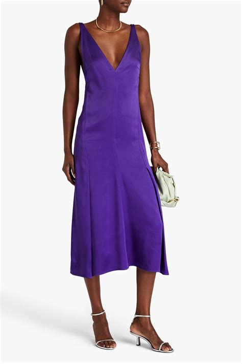 Victoria Beckham Satin Crepe Midi Dress The Outnet