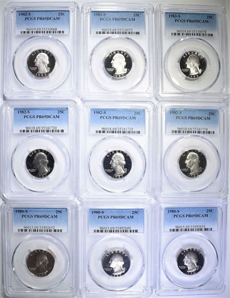 9 Pcgs Graded Pr69 Dcam Washington Quarters