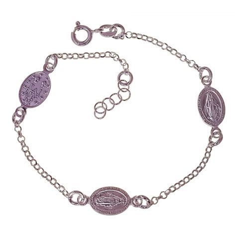 Pulsera Virgen Milagrosa De Plata De Ley Joyeria Online Joyeria