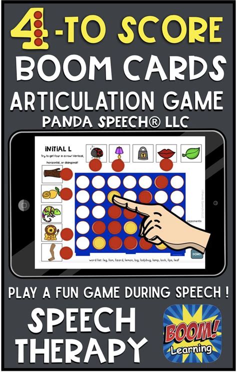 Four To Score Boom Card Game Bundle Speech Therapy Activities Speech