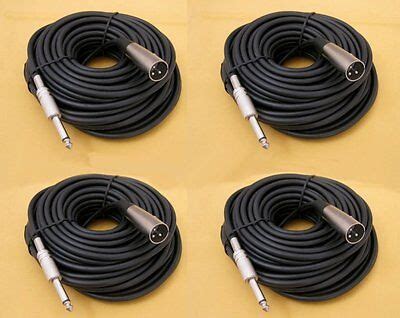 X Ft Xlr Pin Male To Mono Plug Mic Microphone Audio Cord