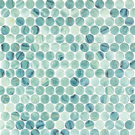 Vetro Round - Maline Tile | Penny round tiles, Penny round mosaic, Penny round