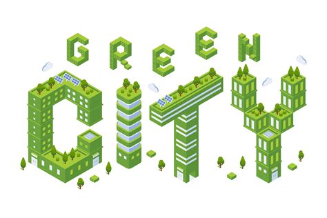 Green city concept illustration 32976972 Vector Art at Vecteezy