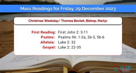 Daily Mass Readings For Friday December Catholic Gallery