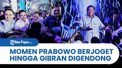 PRABOWO JOGET GEMOY Bersama Pendukungnya Hingga Gibran Digendong Mayor