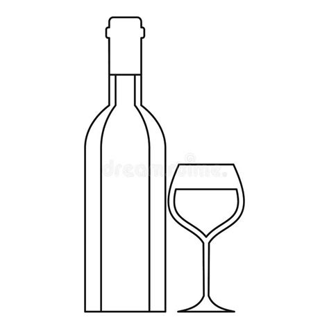 Wine Bottle Icon Outline Style Stock Vector Illustration Of Outline