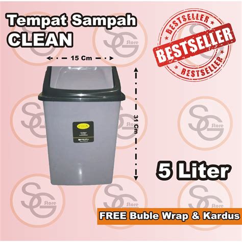 Tempat Sampah Tong Sampah Tutup Goyang Tempat Sampah Clean 5 Liter