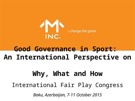 Ppt Good Governance In Sport An International Perspective On Why