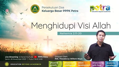 Persekutuan Doa Keluarga Besar PPPK Petra November 2022 YouTube