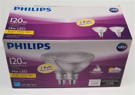 Phillips LED Glass PAR38 14 Watt Bright White Indoor Outdoor Flood