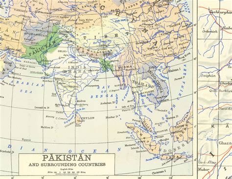 First Map Of Pakistan 1953 Old Map Of Independent West And Etsy