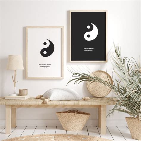 Set Of 2 Yin Yang Poster Yin Yang Wall Art Ying Yang Etsy