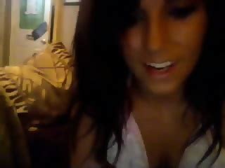 Busty Brunette Beauty Webcam Stripping