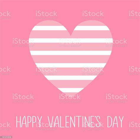 Happy Valentines Day Pink Line Heart Icon Love Sign Symbol Simple Shape