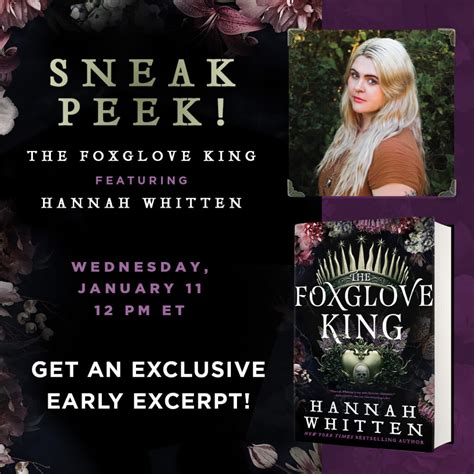 SNEAK PEEK: The Foxglove King Featuring Hannah Whitten - Orbit Books