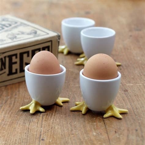 Egg Cup With Chicken Feet Accessories Stonewall Kitchen Specialty Foods Porcelain Eggs