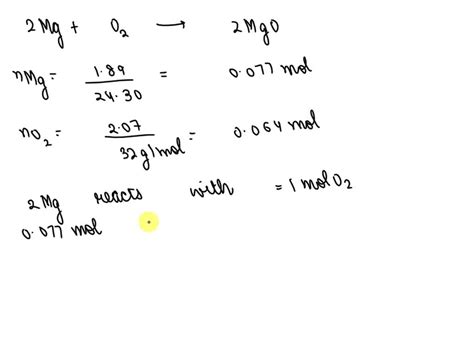 SOLVED Consider The Balanced Reaction Of Magnesium And Oxygen 2Mg O2