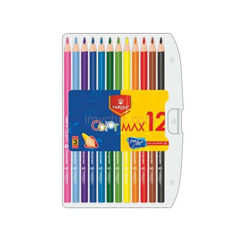 Crayons De Couleur Triangulaires 12 Couleurs Color Max Vertex VS 0417