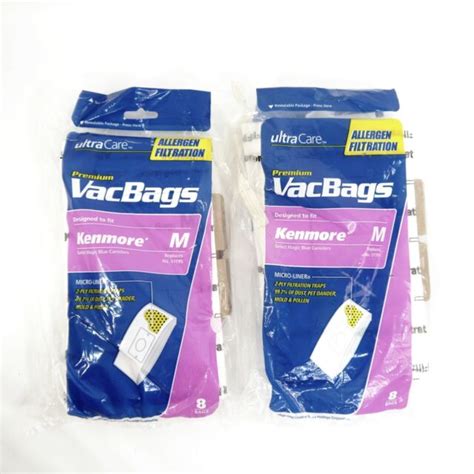 Lot Of 15 Sears Kenmore M Ultra Care Vacuum Bags Magic Blue Canister