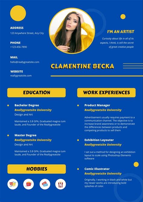 Free Custom Printable Colorful Resume Templates Canva