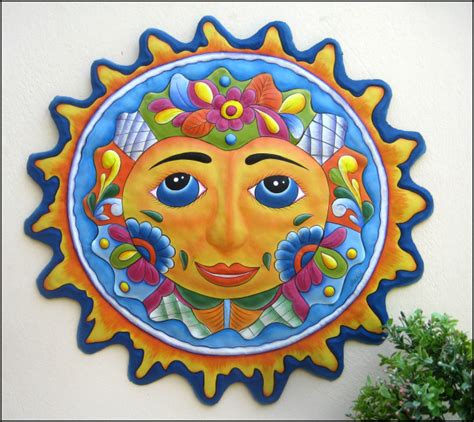 Celestial Sun and Moon Designs in Hand Painted Metal - Metal wall art ...